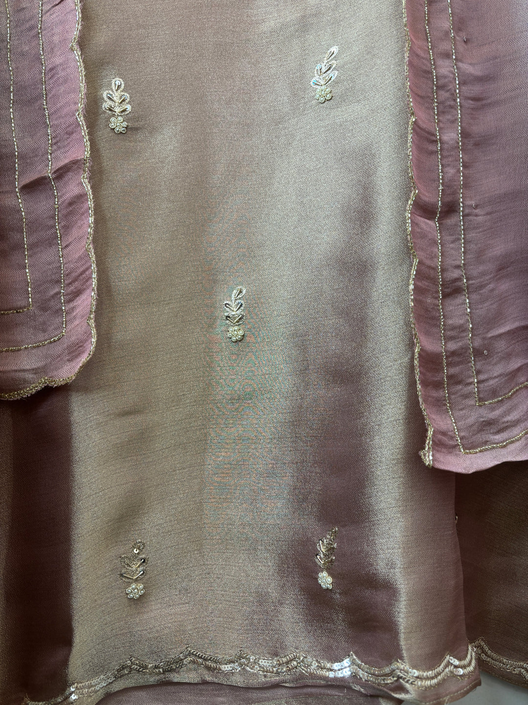 Blush Pink Pearl Cutdana Dabka Embellished Cocktail Suit