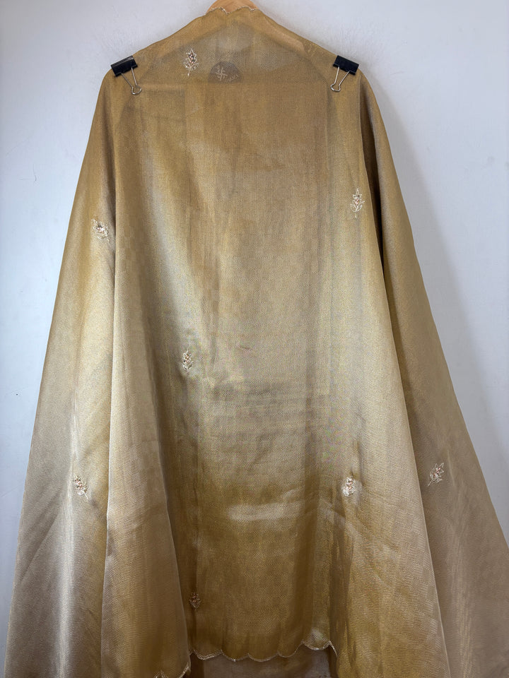 Alaya – Champagne Gold Twill Kanjivaram Sequin Dabka Suit