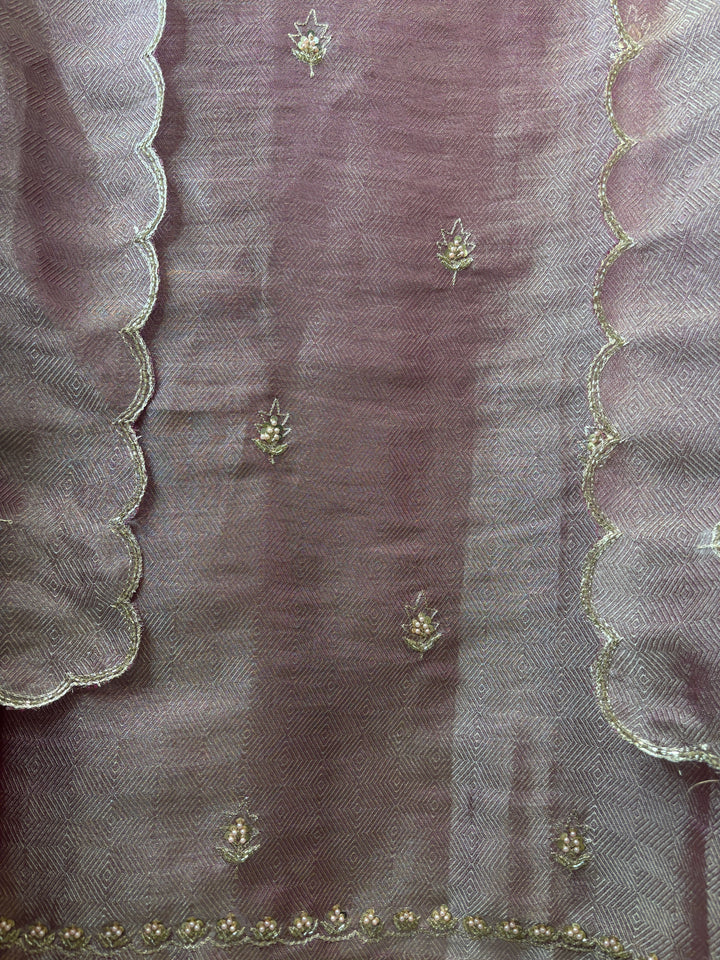 Alaya – Lavender Pink Twill Kanjivaram Sequin Dabka Suit