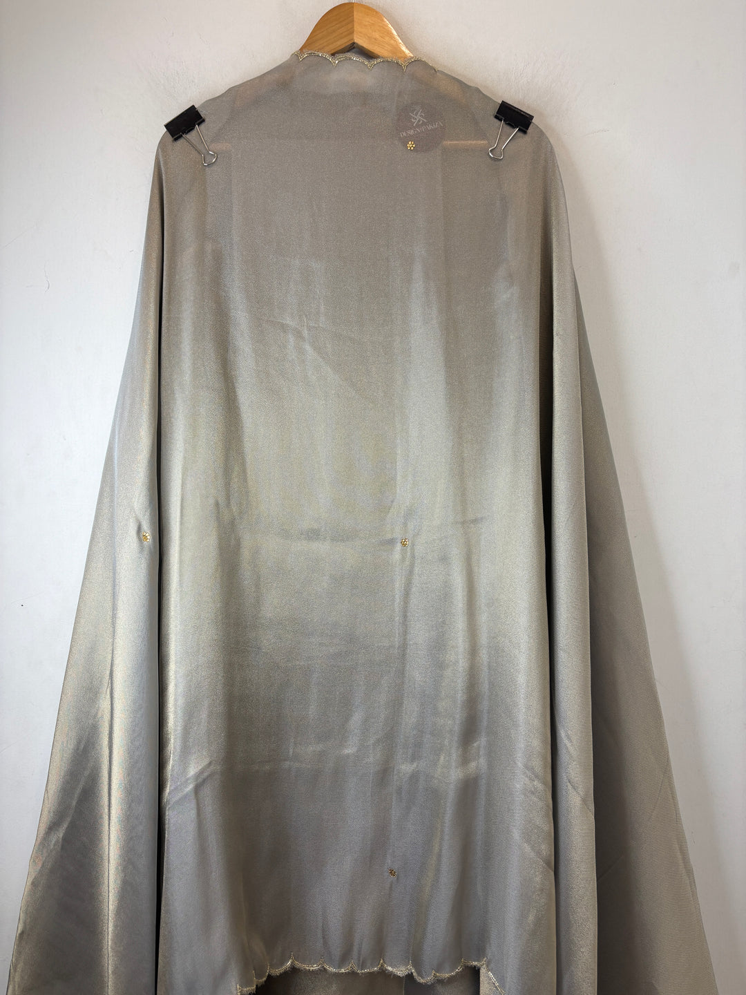 Silver Grey Cutdana Dabka Pearl Embellished Suit
