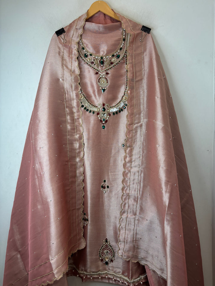 Zarqa – Tissue Giraffe Cutdana Embellished Suit DBPZ03
