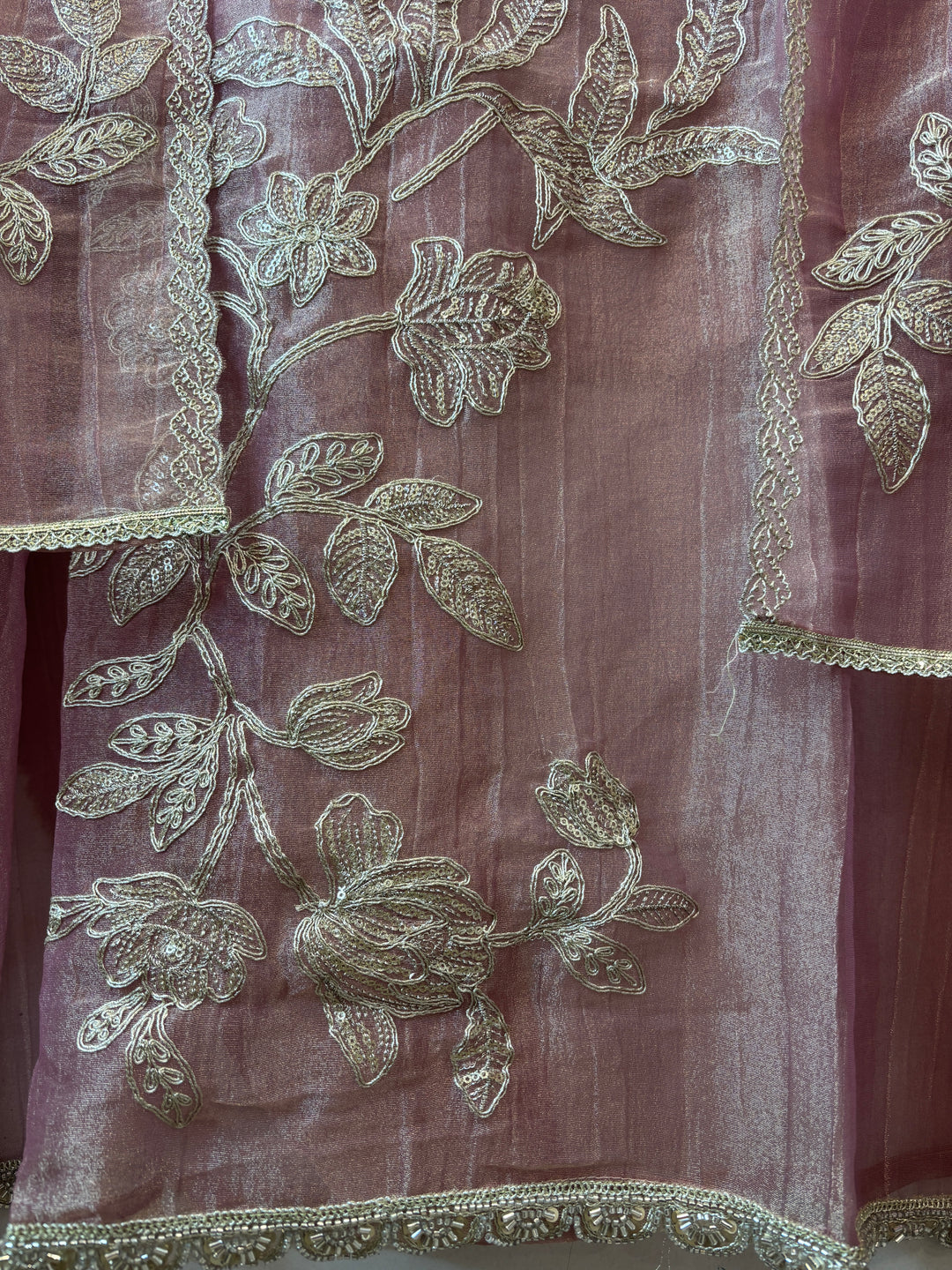 Alaya – Onion Pink Crush Tissue Dori &amp; Sequin Suit