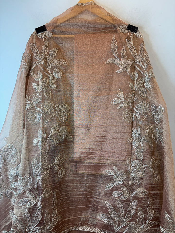 Alaya – Peach Pink Crush Tissue Dori &amp; Sequin Suit