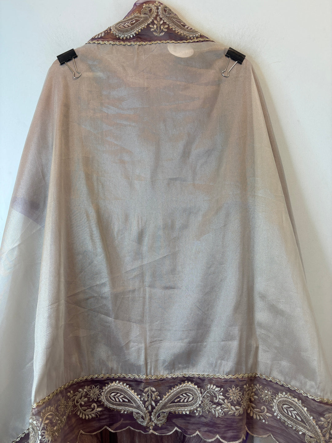 Alaya – Plum Brown Crush Tissue Zari Dori Appliqué Suit