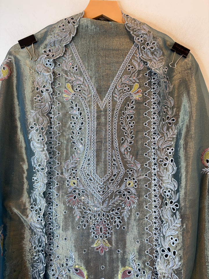 Crush Tissue Laser Cut Embroidered Suit DBPBB02