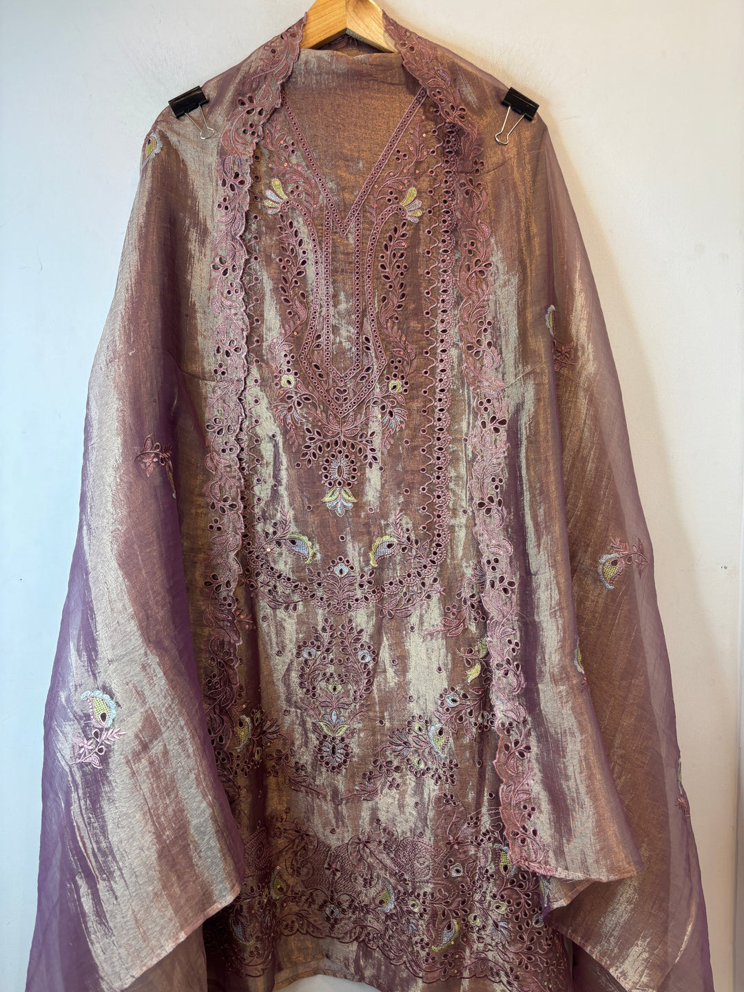 Crush Tissue Laser Cut Embroidered Suit DBPBB03