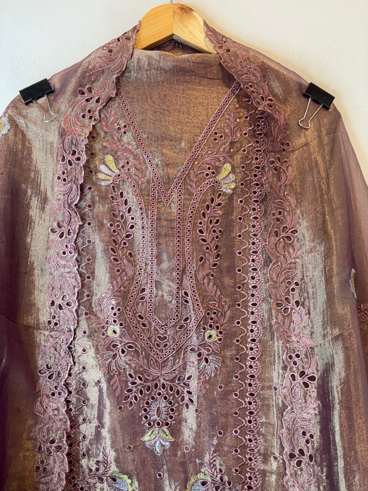 Crush Tissue Laser Cut Embroidered Suit DBPBB03