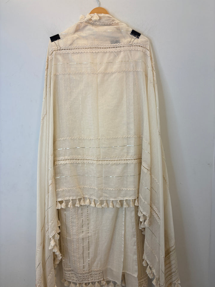 Amaira – Mul Cotton Suit with Foil, Gota &amp; Jute Thread Embroidery