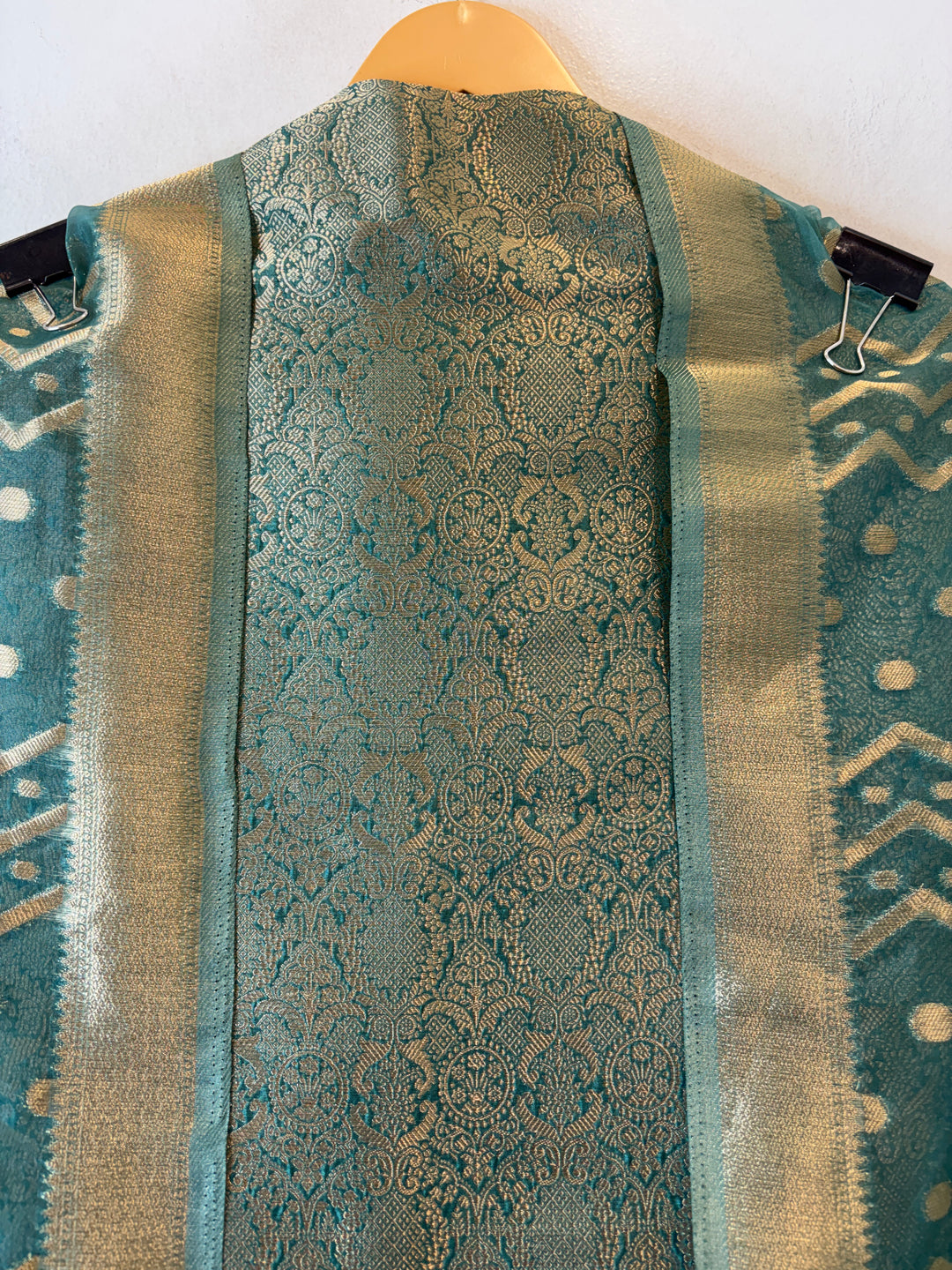 Ruhani – Sea Green Brocade &amp; Zari Organza Ensemble