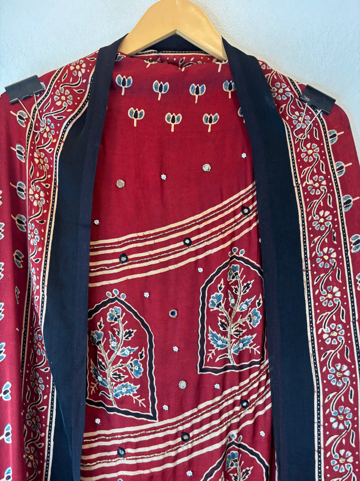 Aarohi – Ajrakh Modal Silk Handwork Ensemble DBPVV201