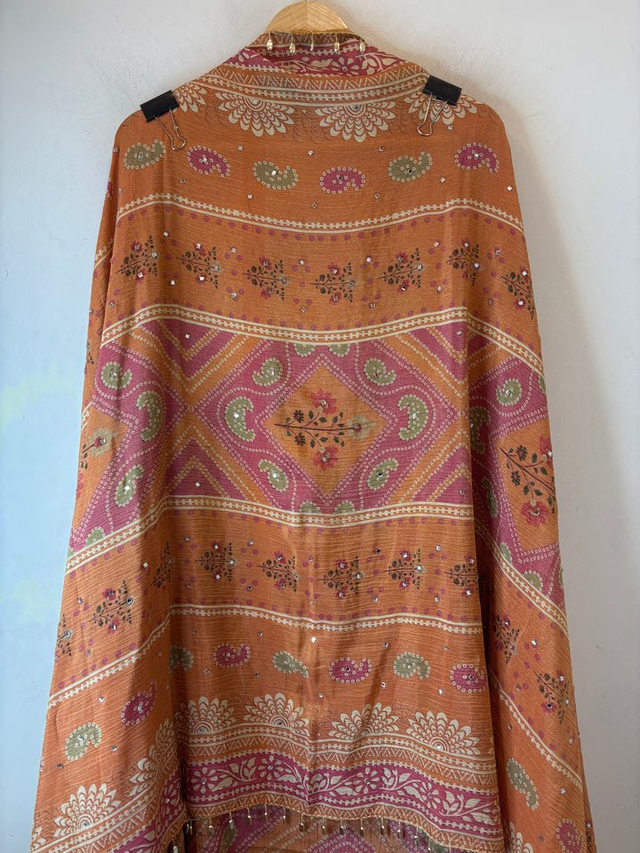 Zehra – Orange Crushed Tissue Handcrafted Suit