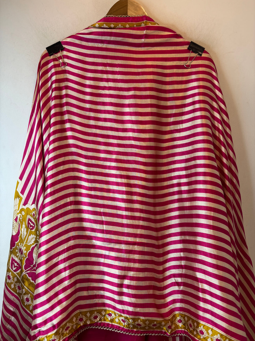 Aariz – Pink Gazi Silk Stripe Handwork Suit DBPC501