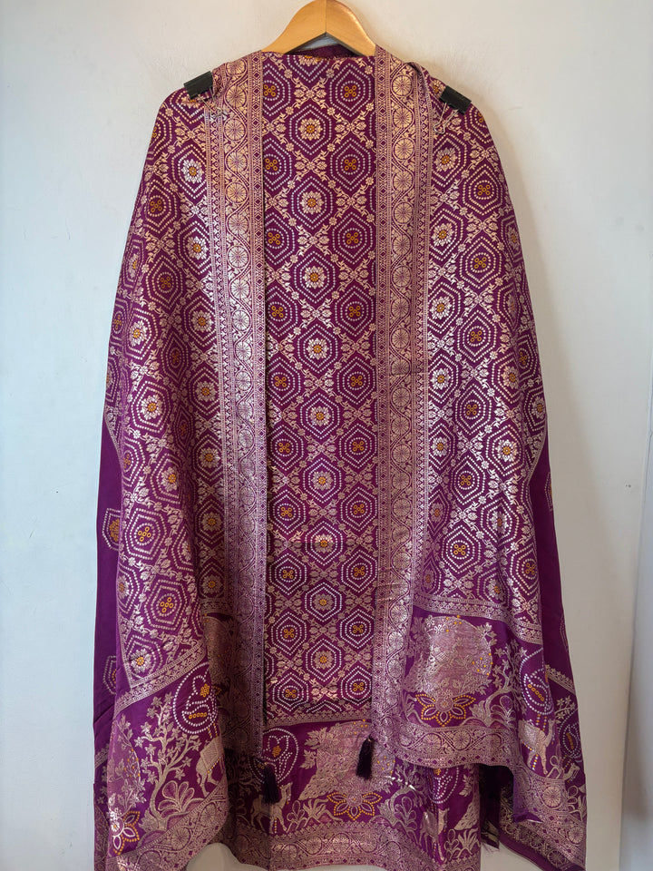 Zara – Purple Dola Silk Banarasi Woven Ensemble