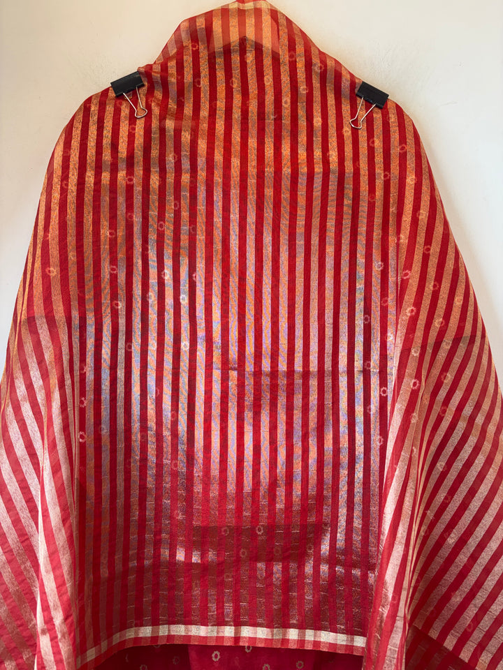 Aanya – Red Pure Mul Chanderi Zari Woven Unstitched Suit