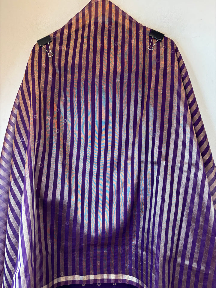 Aanya – Purple Pure Mul Chanderi Zari Woven Unstitched Suit