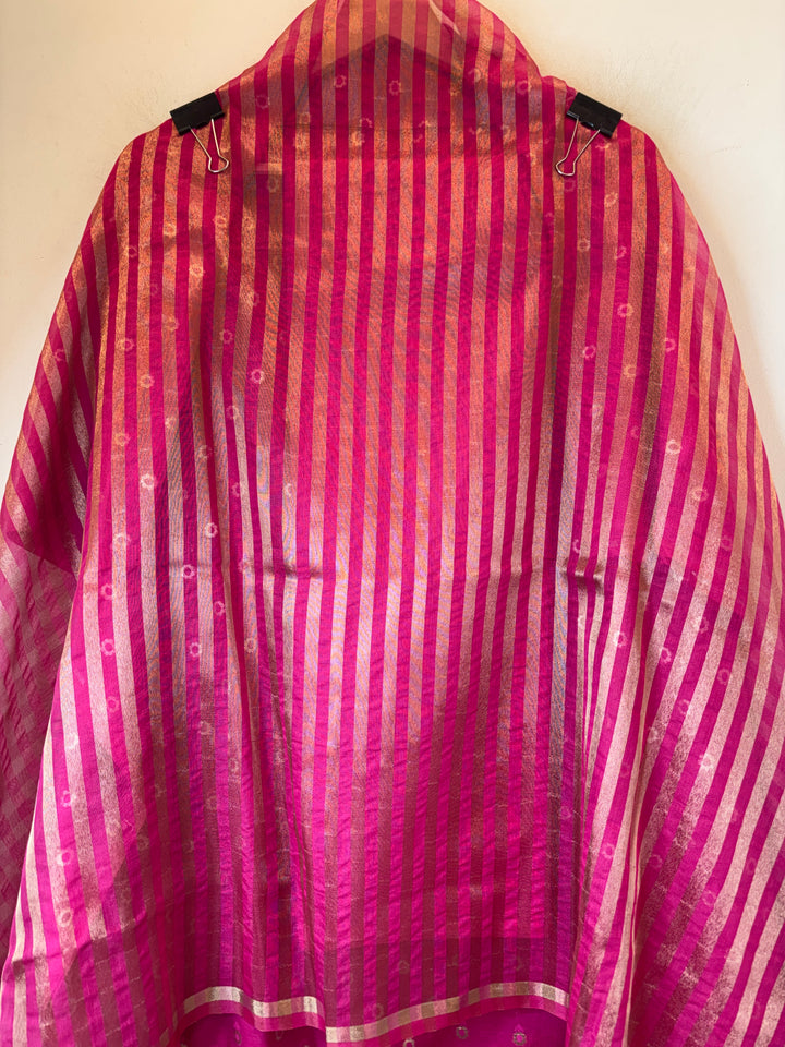 Aanya – Pink Pure Mul Chanderi Zari Woven Unstitched Suit