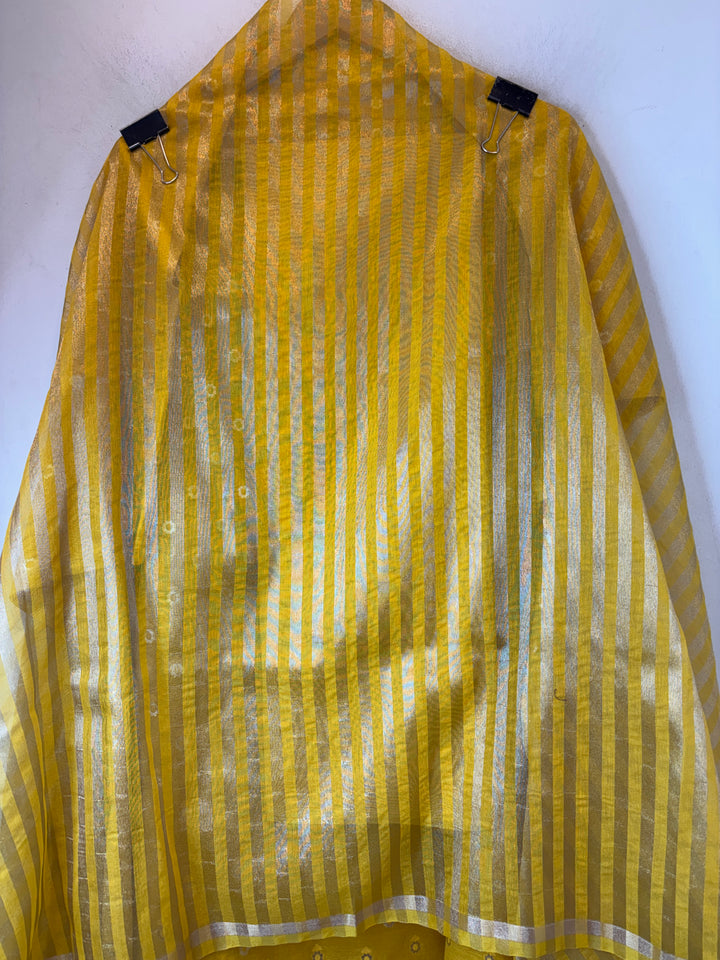 Aanya – Yellow Pure Mul Chanderi Zari Woven Unstitched Suit