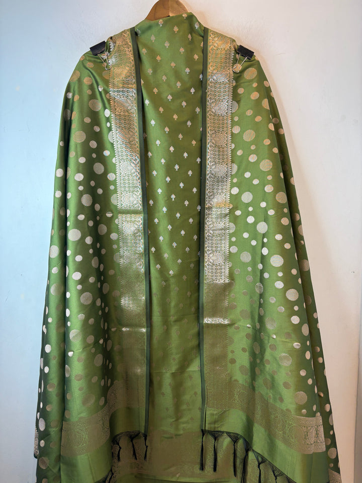 Saira – Green Banarasi Silk Zari Woven Ensemble DBPVX05