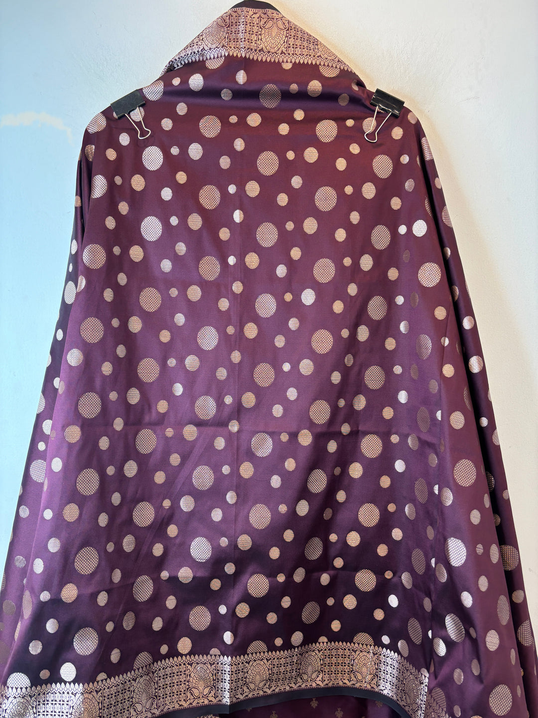 Saira –  Wine Banarasi Silk Zari Woven Ensemble DBPVX04