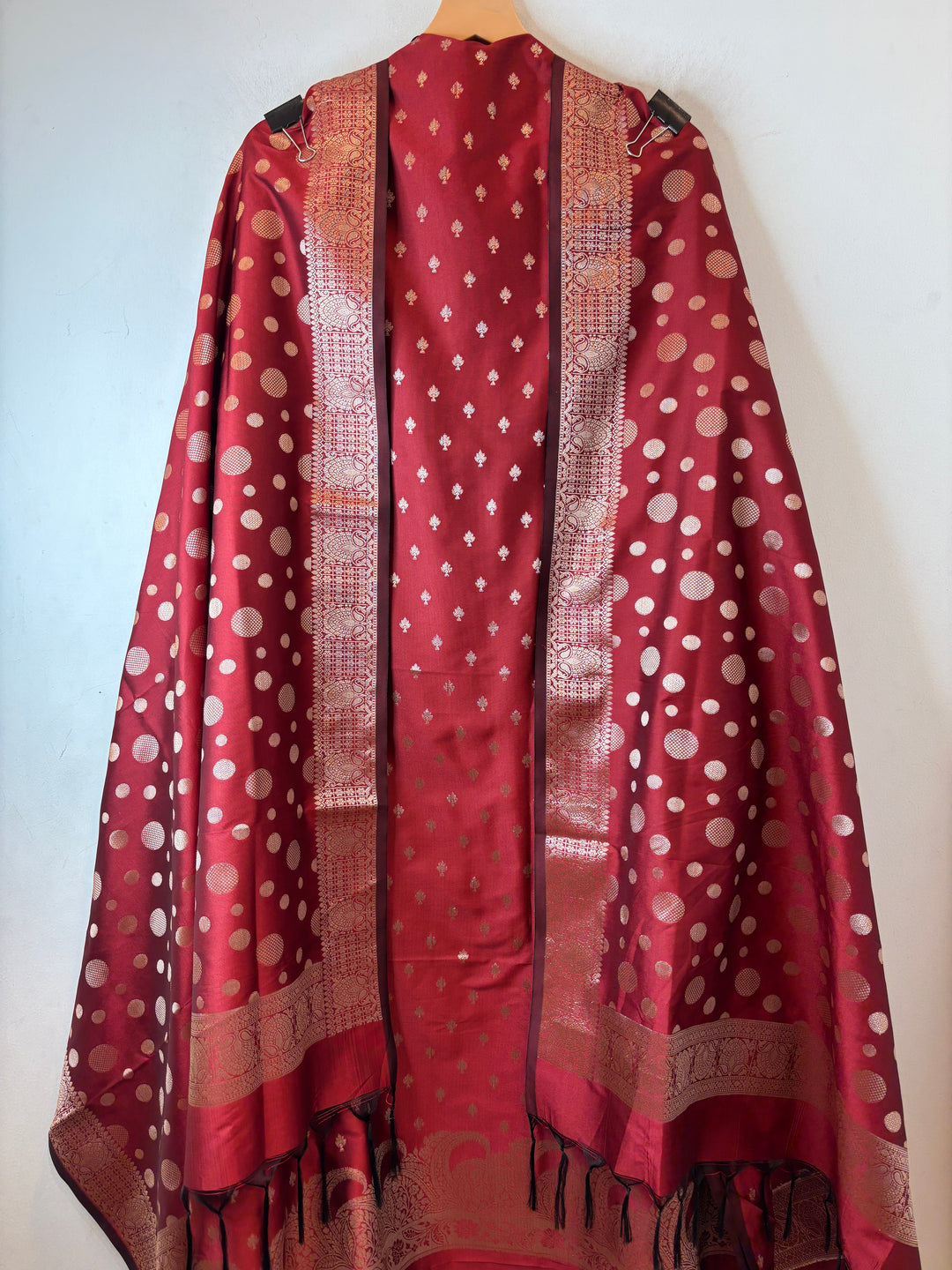 Saira – Rust Banarasi Silk Zari Woven Ensemble DBPVX03