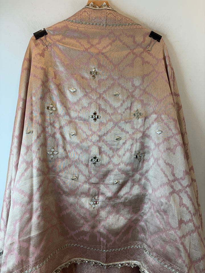 Zehra – Dusty Rose Giraffe Silk Ombre Mirror Stone Ensemble