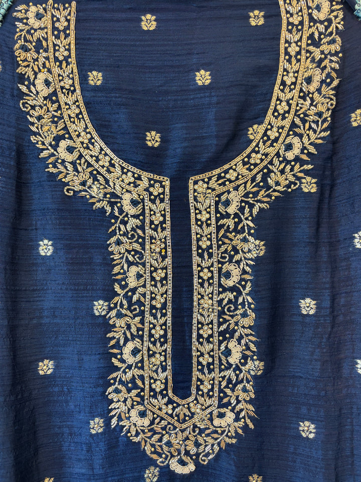 Raw Silk Cut Dana Dabka Handwork Ensemble DBPBK04