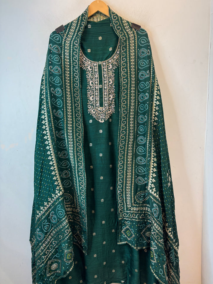 Raw Silk Cut Dana Dabka Handwork Ensemble DBPBK03