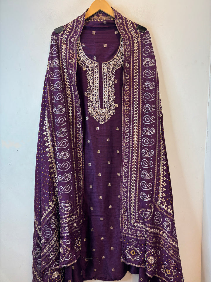 Raw Silk Cut Dana Dabka Handwork Ensemble DBPBK02