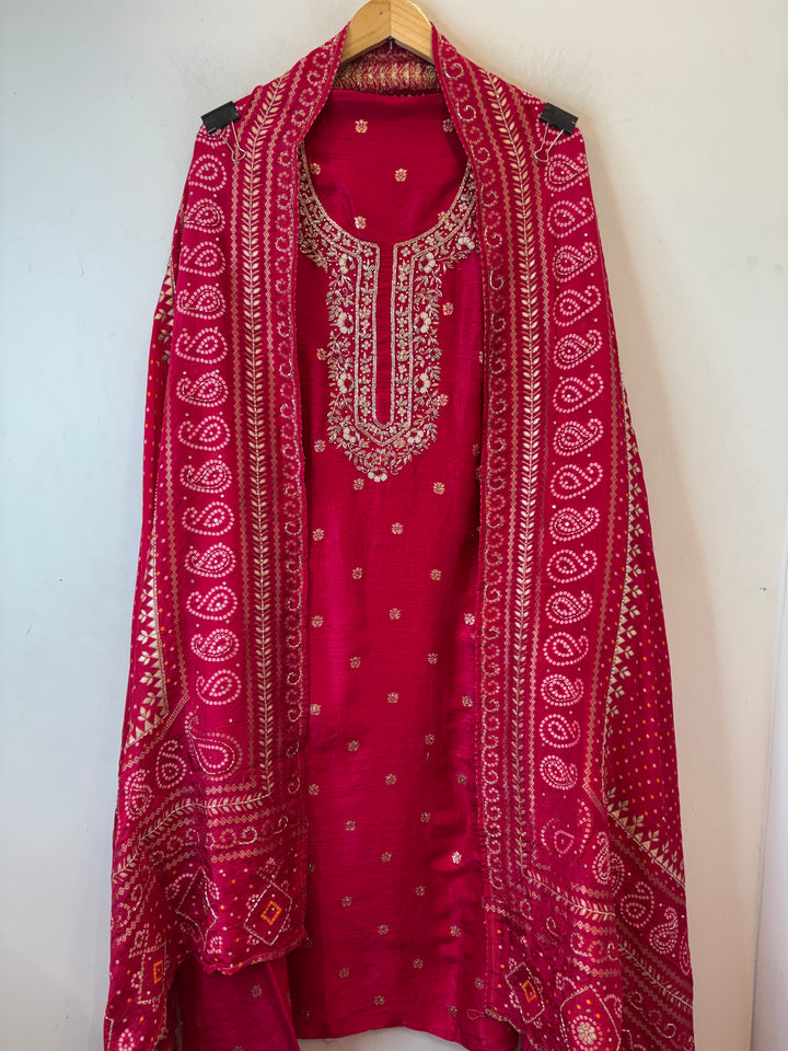 Raw Silk Cut Dana Dabka Handwork Ensemble DBPBK01