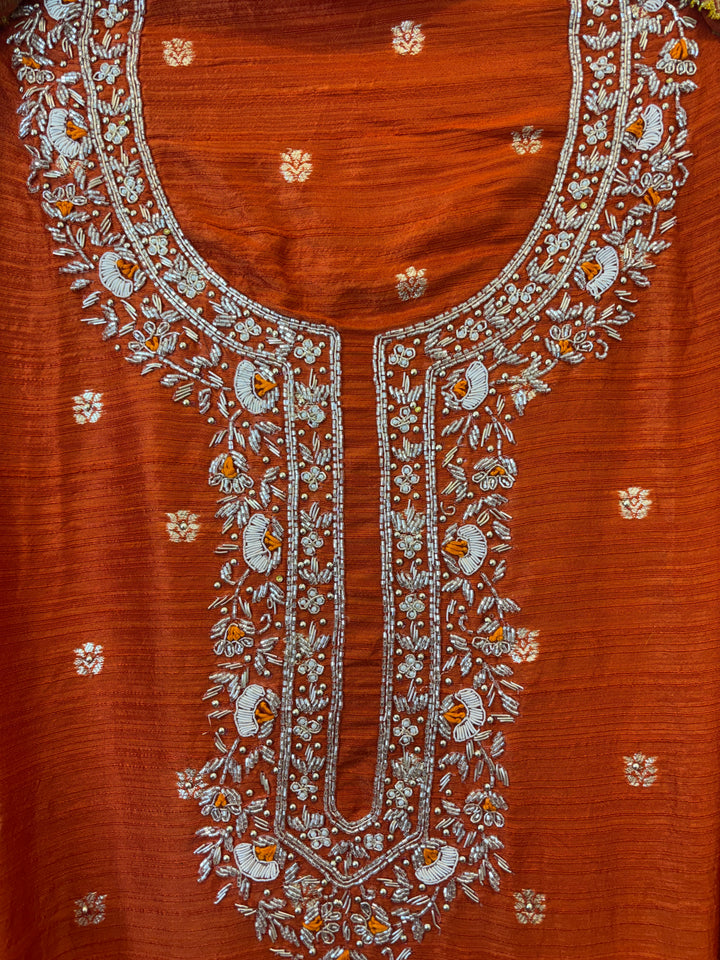 Raw Silk Cut Dana Dabka Handwork Ensemble DBPBK05