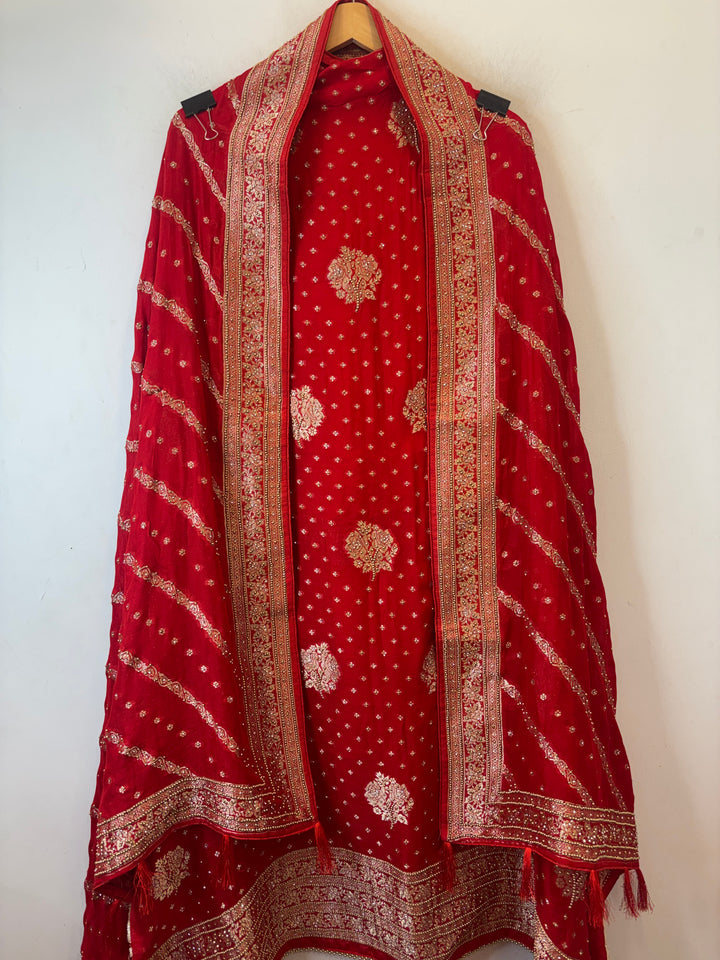 Khadi Georgette Banarasi Weaved Ensemble DBPKM202
