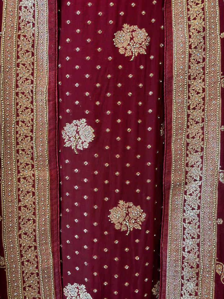 Khadi Georgette Banarasi Weaved Ensemble DBPKM203