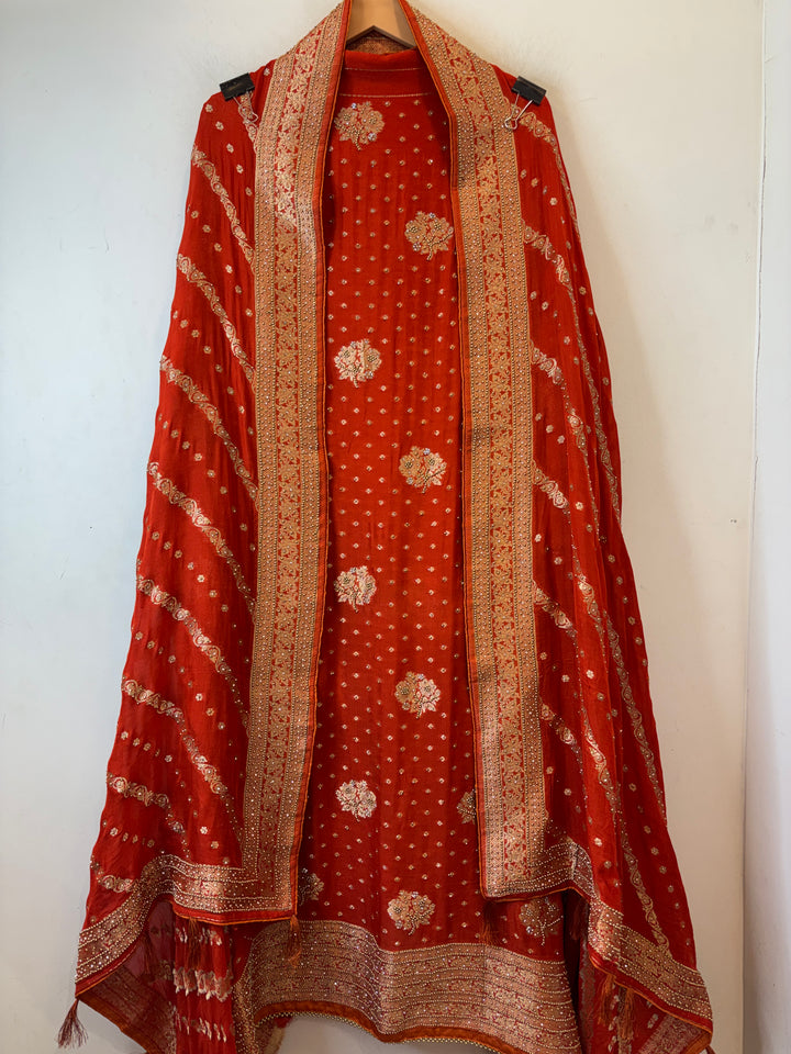 Khadi Georgette Banarasi Weaved Ensemble DBPKM201