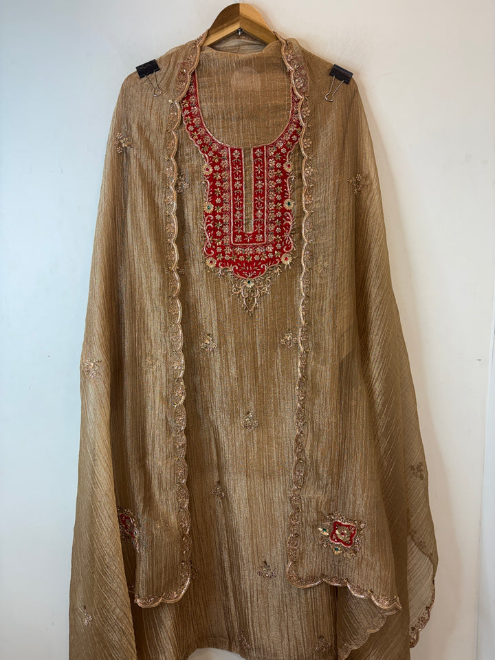 Ruhani – Crush Tissue Cutdana Dabka Pearl Ensemble DBPTN01