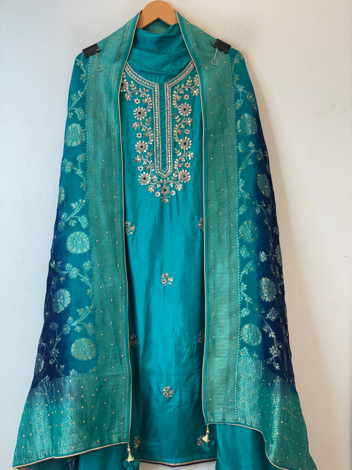 Aaliya – Silk Ombre Mirror Cutdana Ensemble DBPJK102