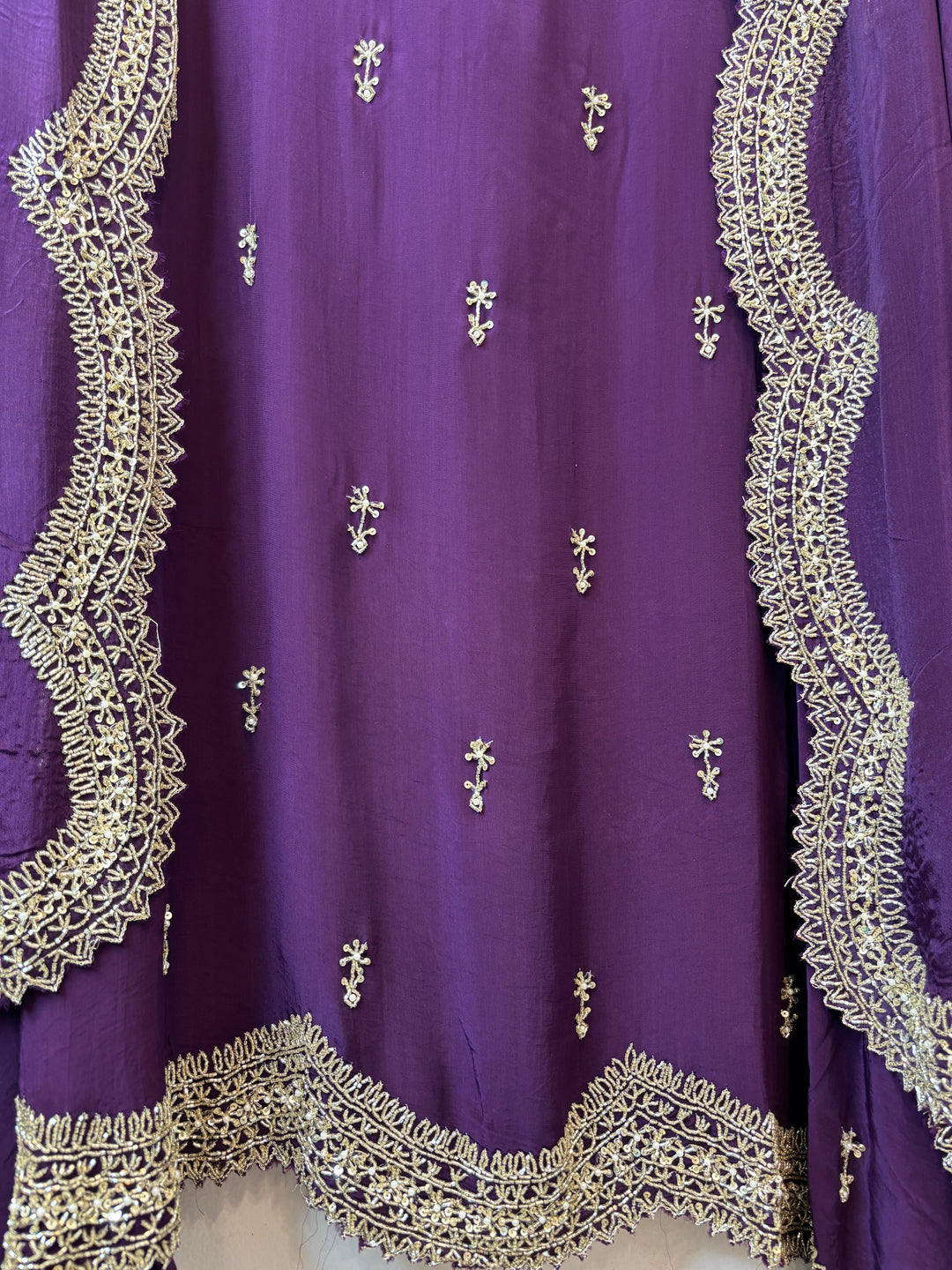 Ameera – Purple Pure Crepe Cutdana Pearl Ensemble