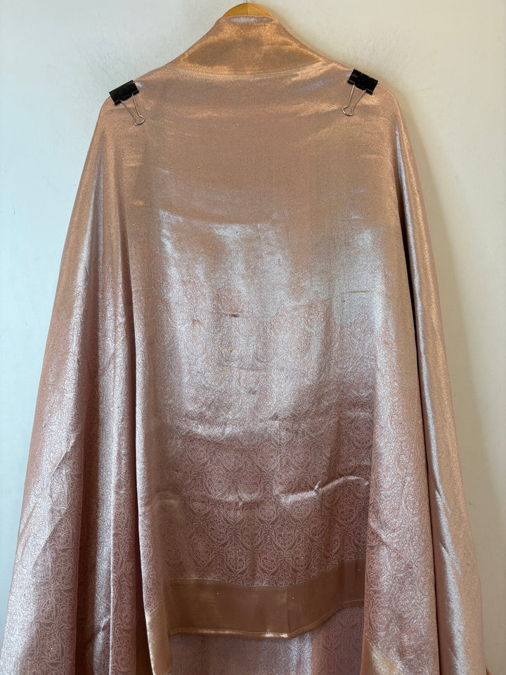 Inara – Pink Tissue Brocade Dabka Pearl Handwork Ensemble DBPHM02