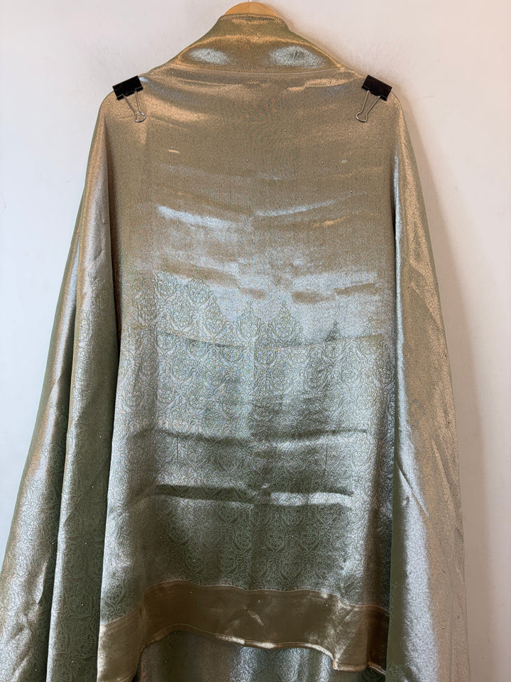 Inara – Green Tissue Brocade Dabka Pearl Handwork Ensemble DBPHM01