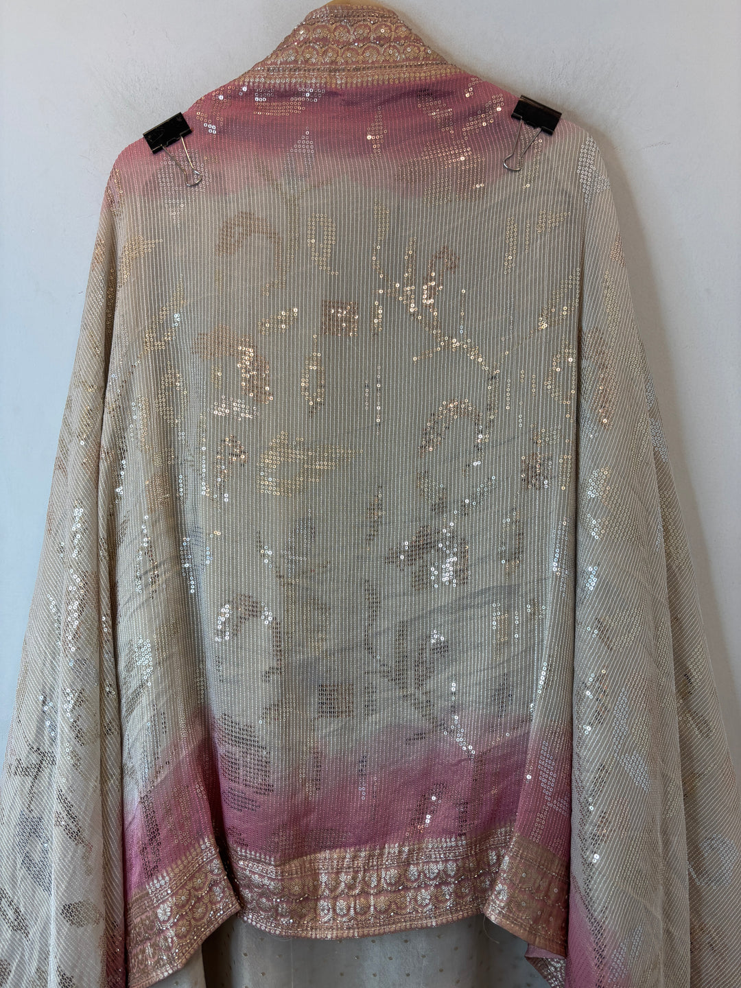 Aaliya – Ivory with Pink Tissue Banarasi Beaded Embellished Ensemble