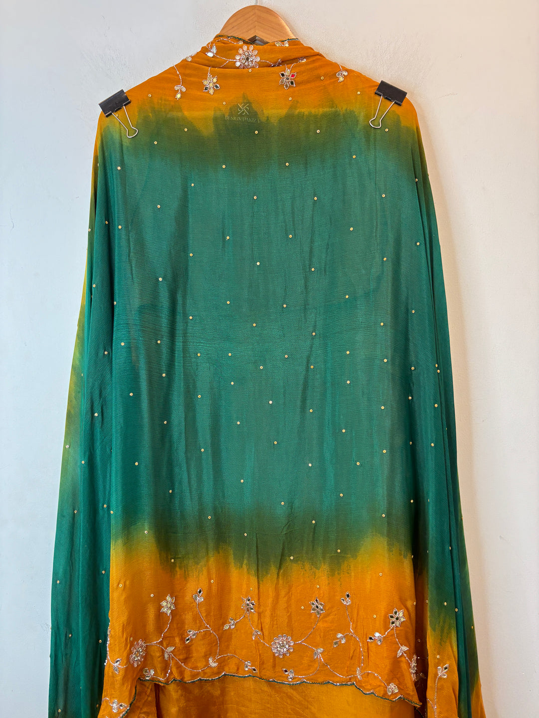 Mahira – Mustard Yellow Silk Cutdana Dabka Mirror Ensemble