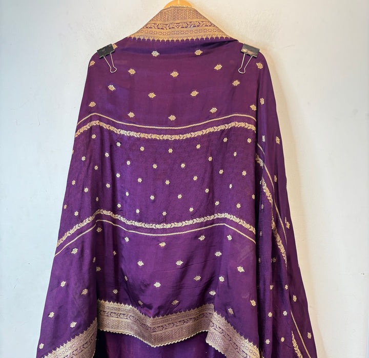 Mahira – Purple Silk Dabka Cutdana Anti-Gold Ensemble