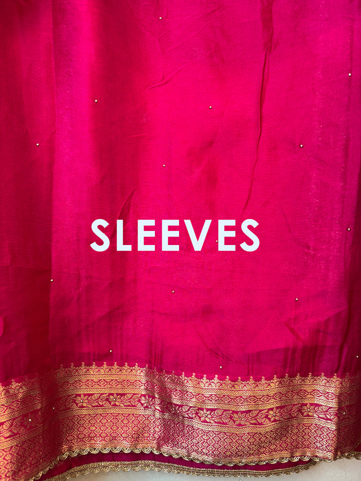Mahira – Pink Silk Dabka Cutdana Anti-Gold Ensemble