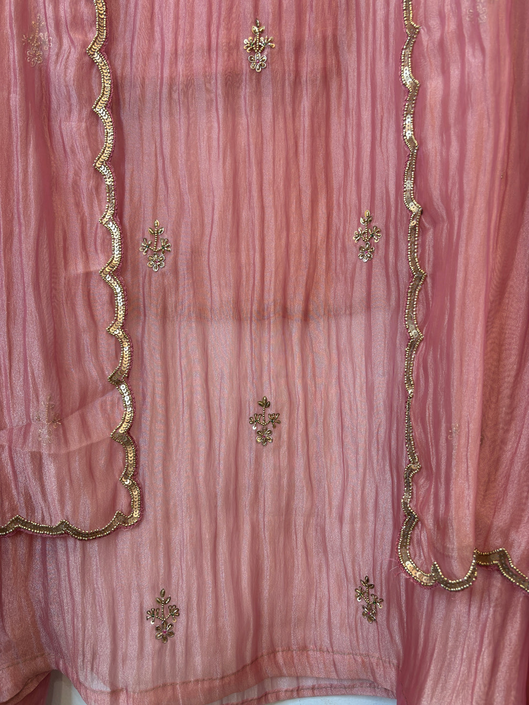Amara – Pink Crush Tissue Anti-Gold Zardozi Ensemble