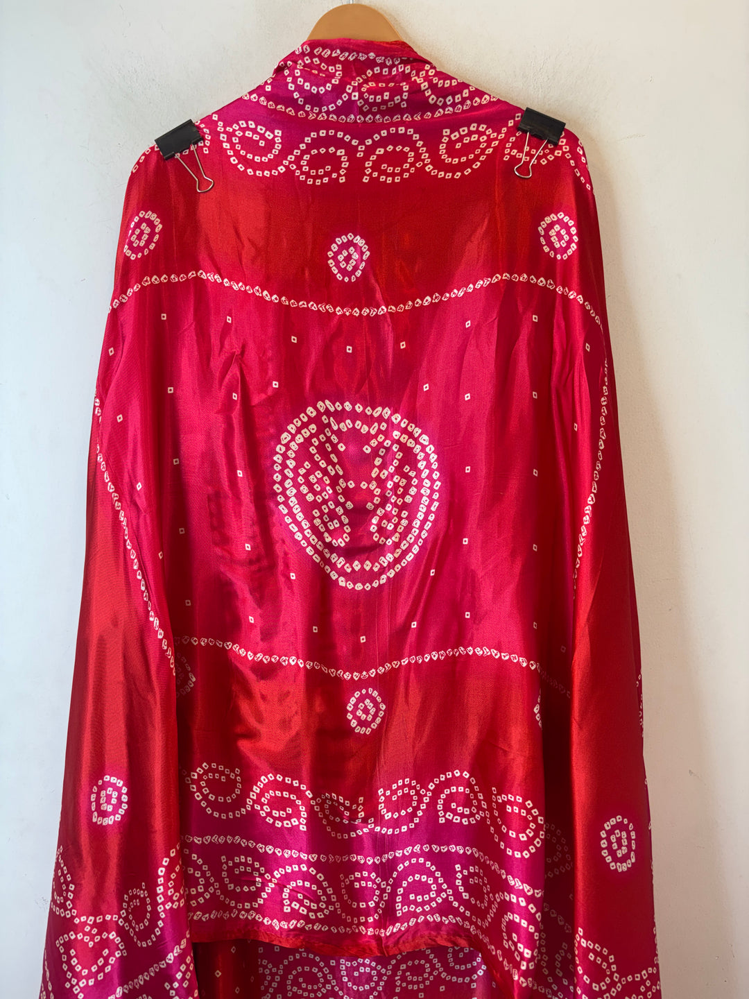 Meher – Pink with Orange Gazi Silk Bandhani Foil Mirror Ensemble DBPMP02