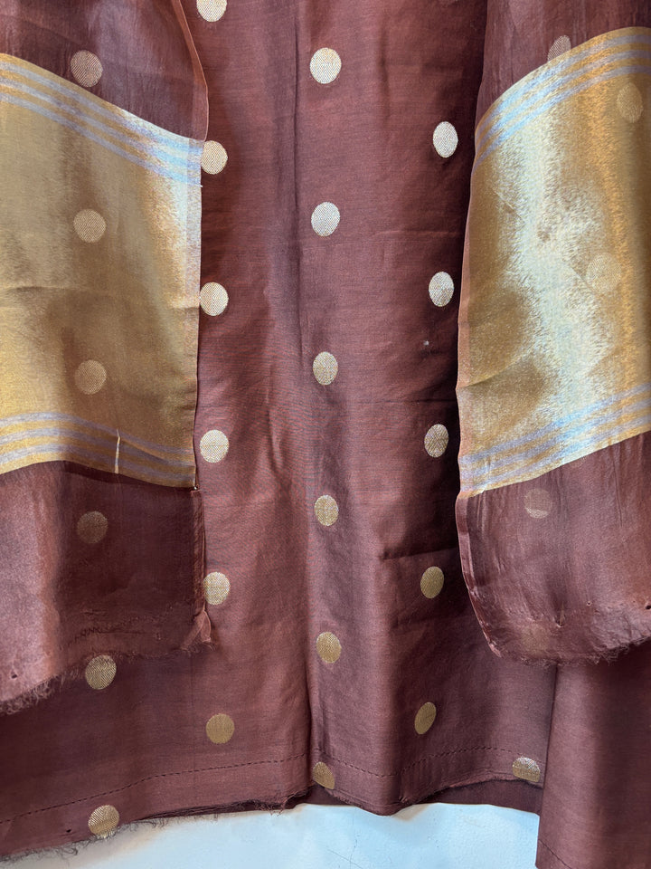 Ruhani – Brown Pure Silk Maheshwari Zari Woven Ensemble DBPRO05