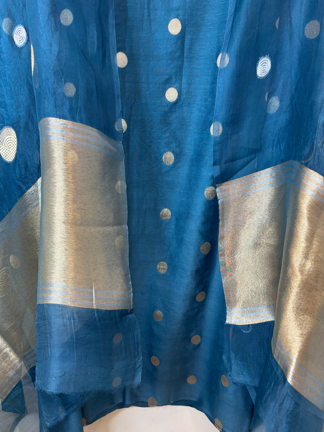 Ruhani – Teal Blue Pure Silk Maheshwari Zari Woven Ensemble DBPRO07