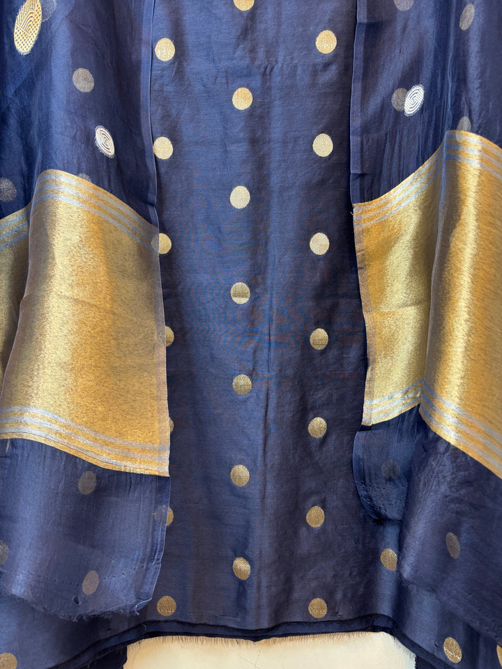 Ruhani – Navy Blue Pure Silk Maheshwari Zari Woven Ensemble DBPRO03