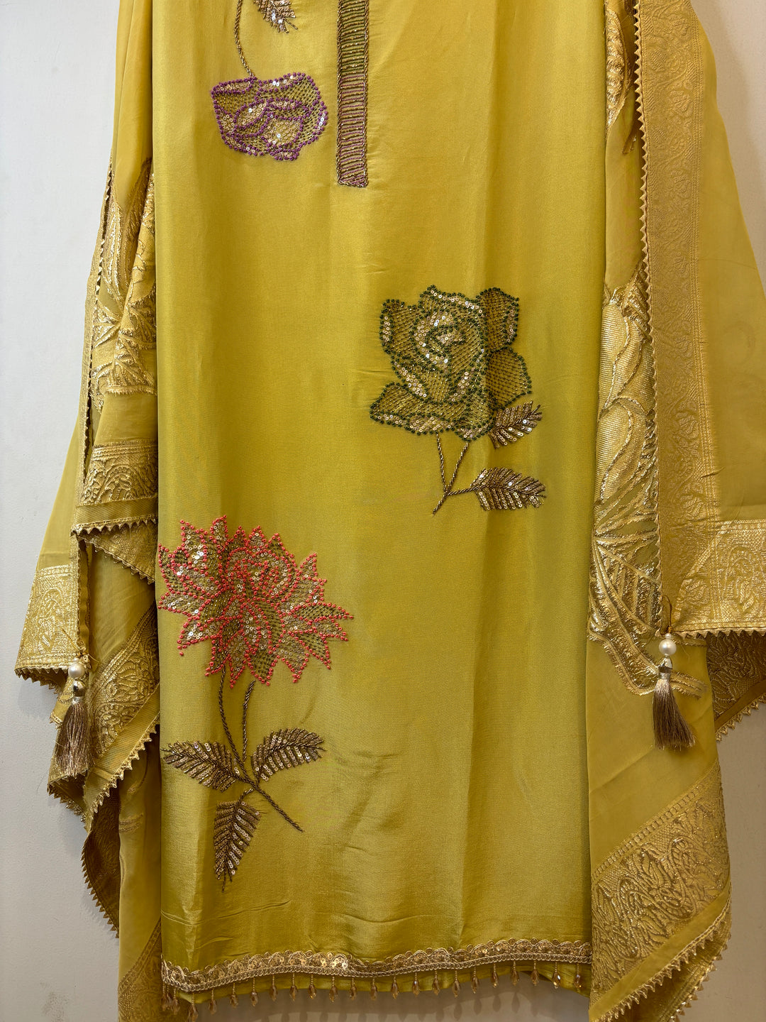 Ziya – Tissue Shimmer Suit with Banarasi Organza Dupatta