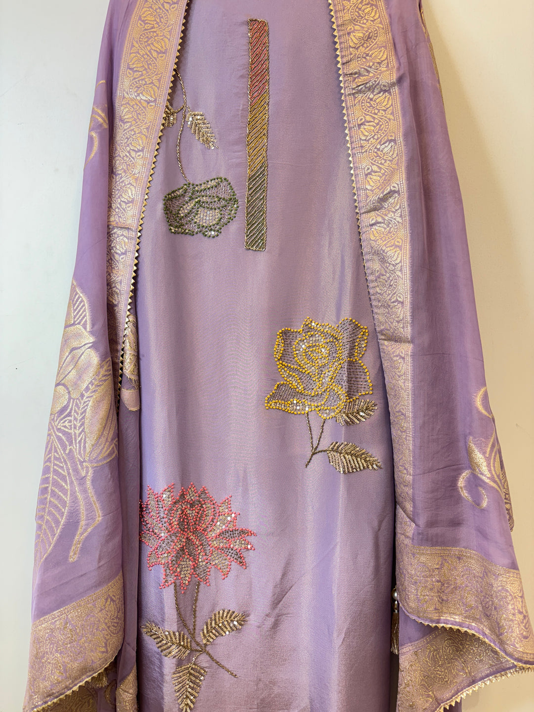 Ziya – Tissue Shimmer Suit with Banarasi Organza Dupatta
