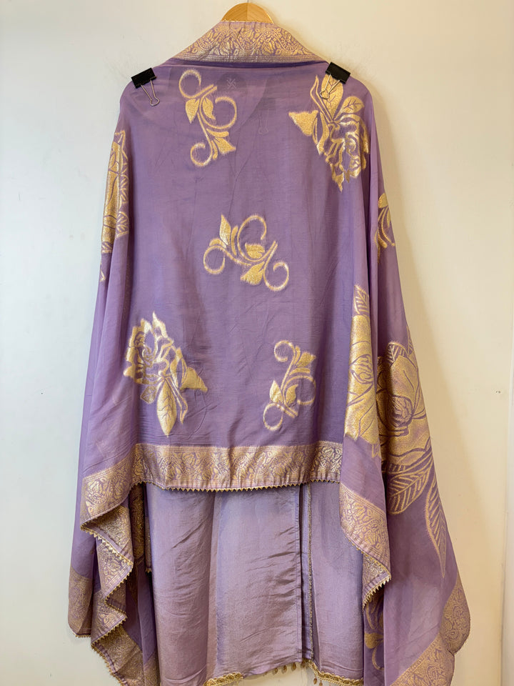 Ziya – Tissue Shimmer Suit with Banarasi Organza Dupatta